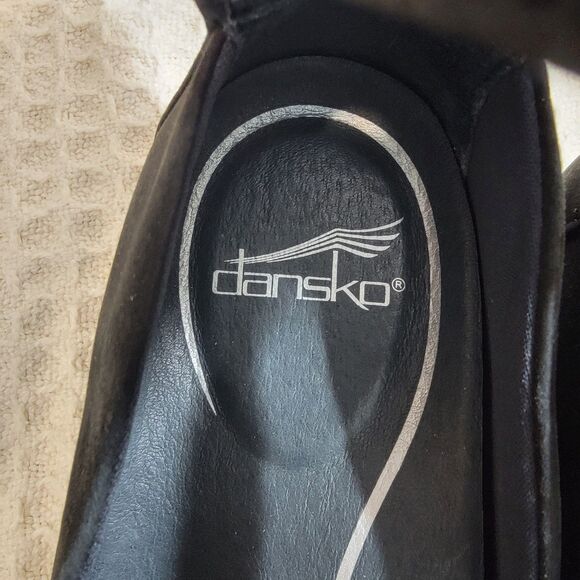 Dansko Lulu Mary Jane Ankle Strap Low Wedge Black Leather Shoes Size 41‎ 10.5-11 - Picture 9 of 16